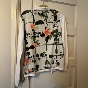 Ted Baker Cream and Pink Floral Cardigan  Size 3